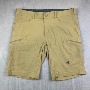 Eddie Bauer First Ascent Mens Shorts 40 Beige Tan Cargo Guide Pro Nylon Spandex